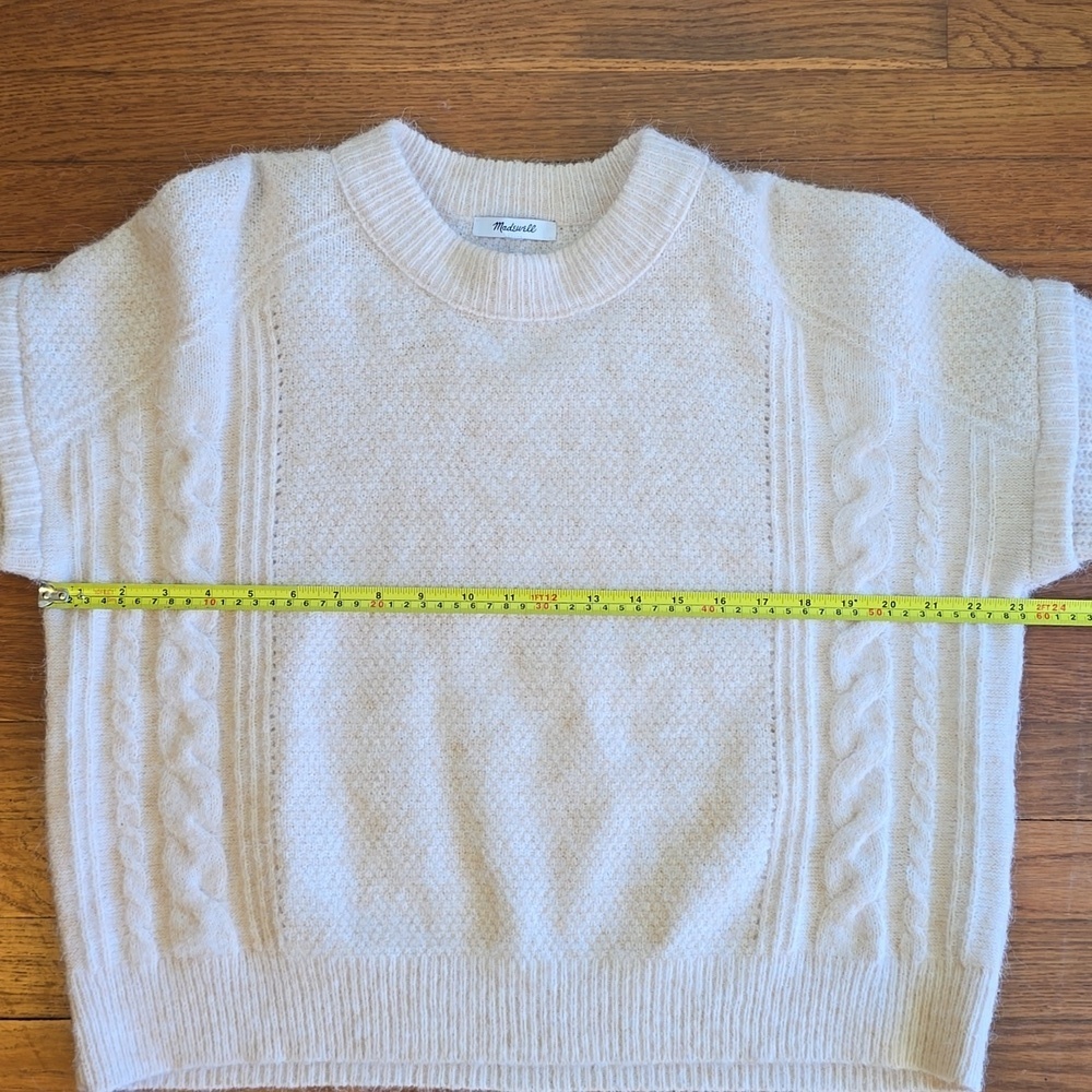Madewell Cable Havener Pullover Sweater Alpaca-Poly-Wool-Blend Women's Sz.M - Picture 10 of 14